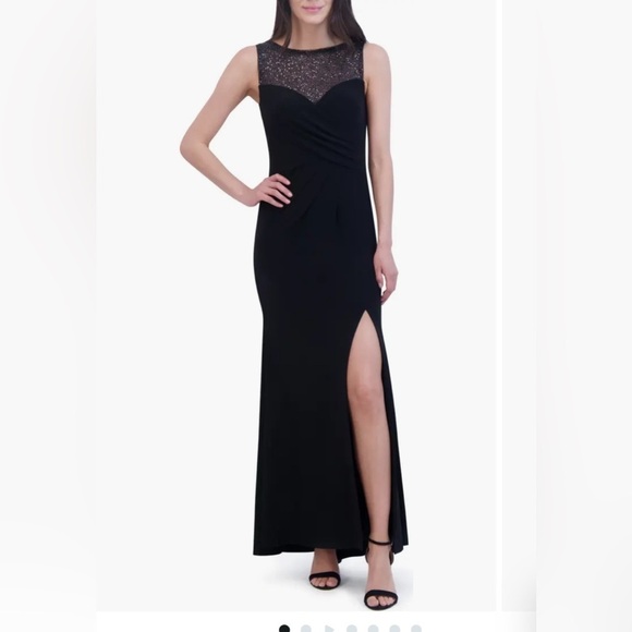 Vince Camuto Sequin Mesh Yoke Column Gown size 6. - Picture 4 of 12